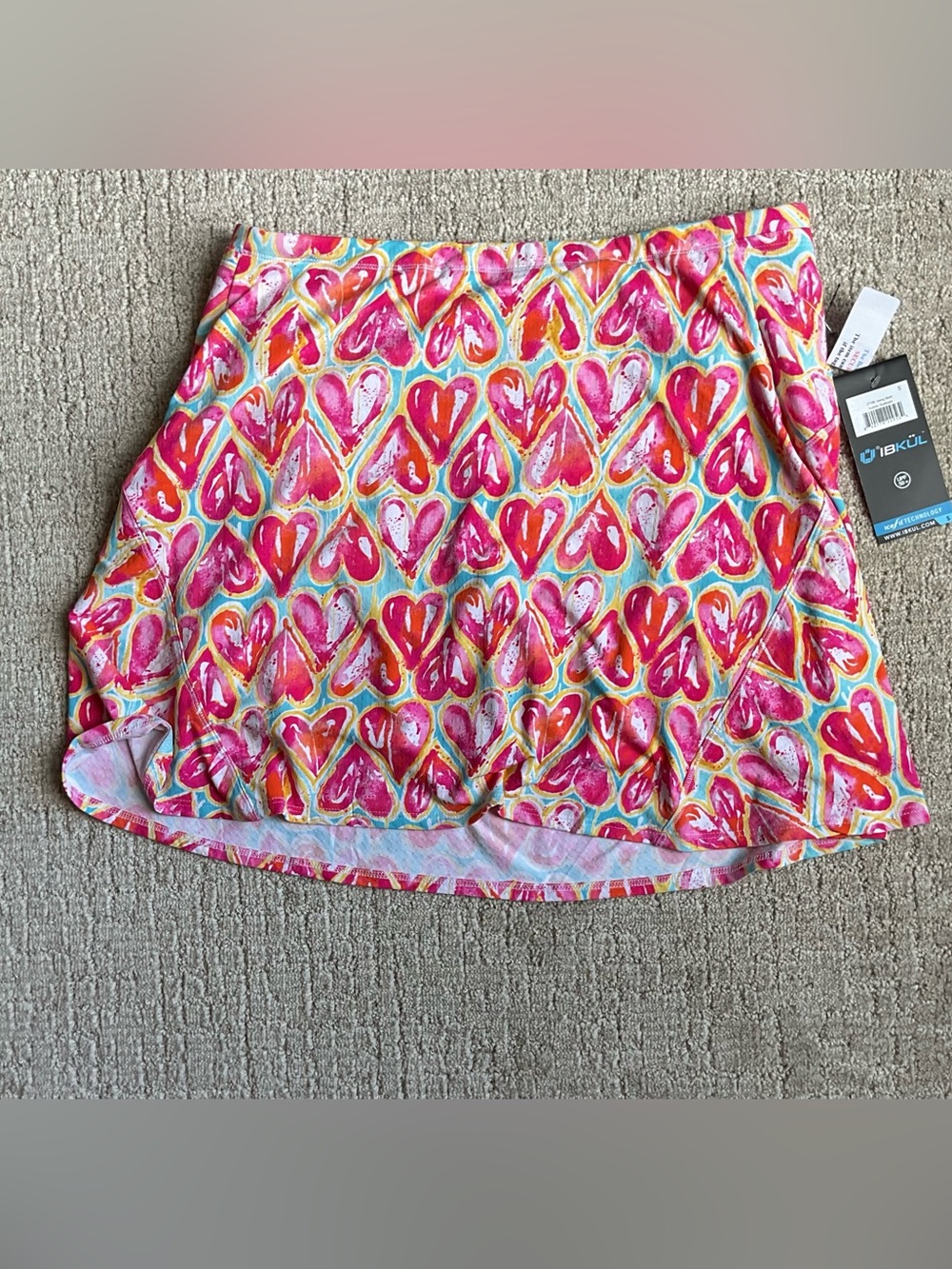 IBKUL Women’s Audrey Print Multi-Color Heart Print Skort -